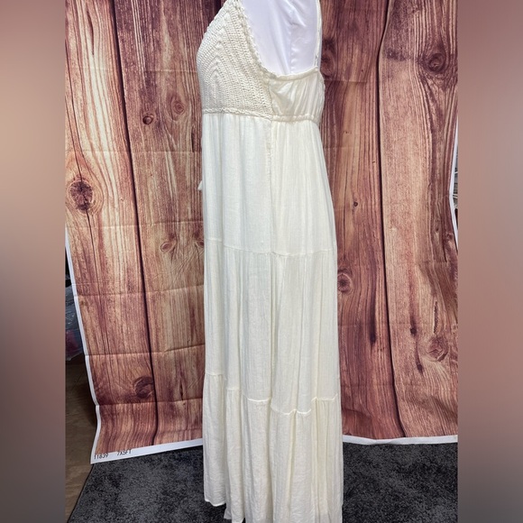 American Eagle Outfitters boho crochet tassels maxi dress women’s size L - Picture 4 of 17